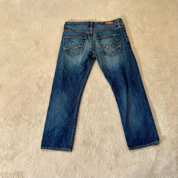 AG Adriano Goldschmied Women's Blue Denim Jeans 26R The Ex-Boyfriend Crop - Picture 9 of 9